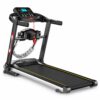 Tapis de course multifonction avec massage, noir et argent, sur fond blanc